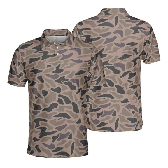 Gauge Camouflage Polo Shirt for Men Short Sleeve Outdoors Fishing Hunting