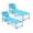 Arctic Blue, variant on Tanning Chair Folding Lounger, Beach Chair with Face & Arm Holes, Portable Sun Lounger, Adjustable Recliner for Outdoor Indoor Use, Arctic Blue