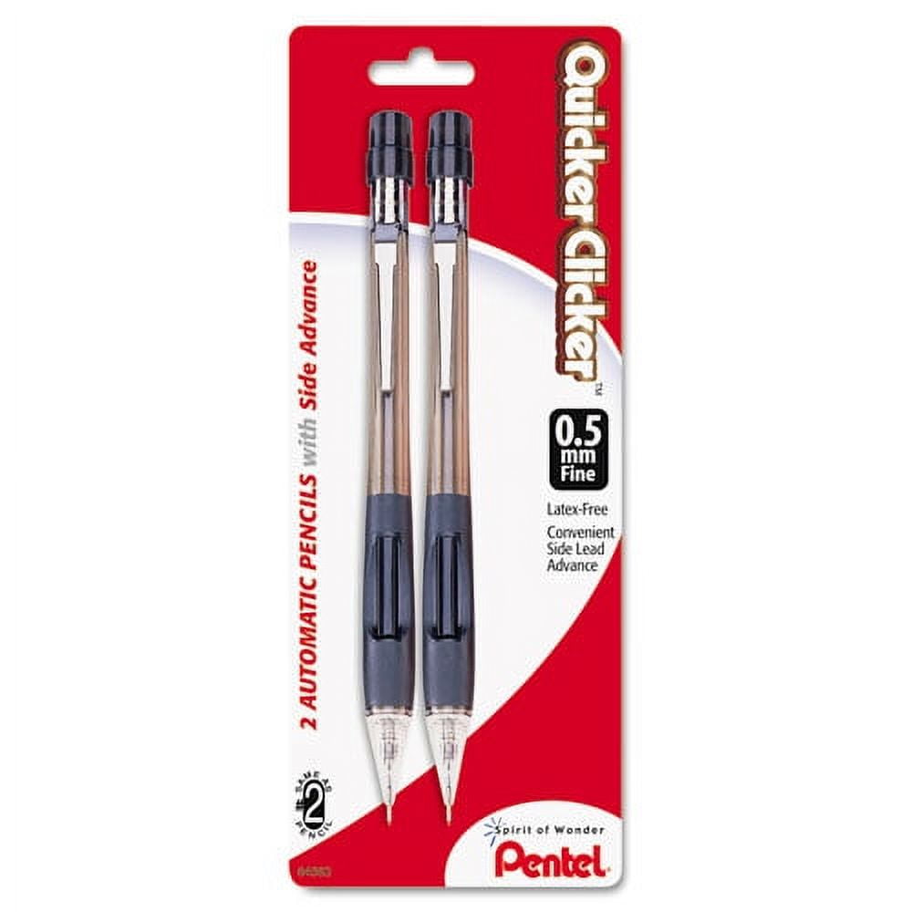 Quicker Clicker Mechanical Pencil, 0.5 Mm, Hb (#2.5), Black Lead, Smoke Barrel, 2/pack | Bundle of 2 Packs