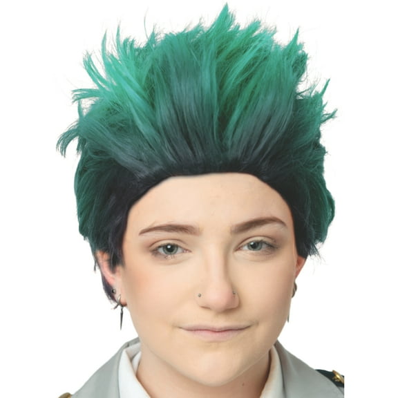 Karnival Costumes Adult's Anime Hero Faded Green Spike Wig Costume Accessory