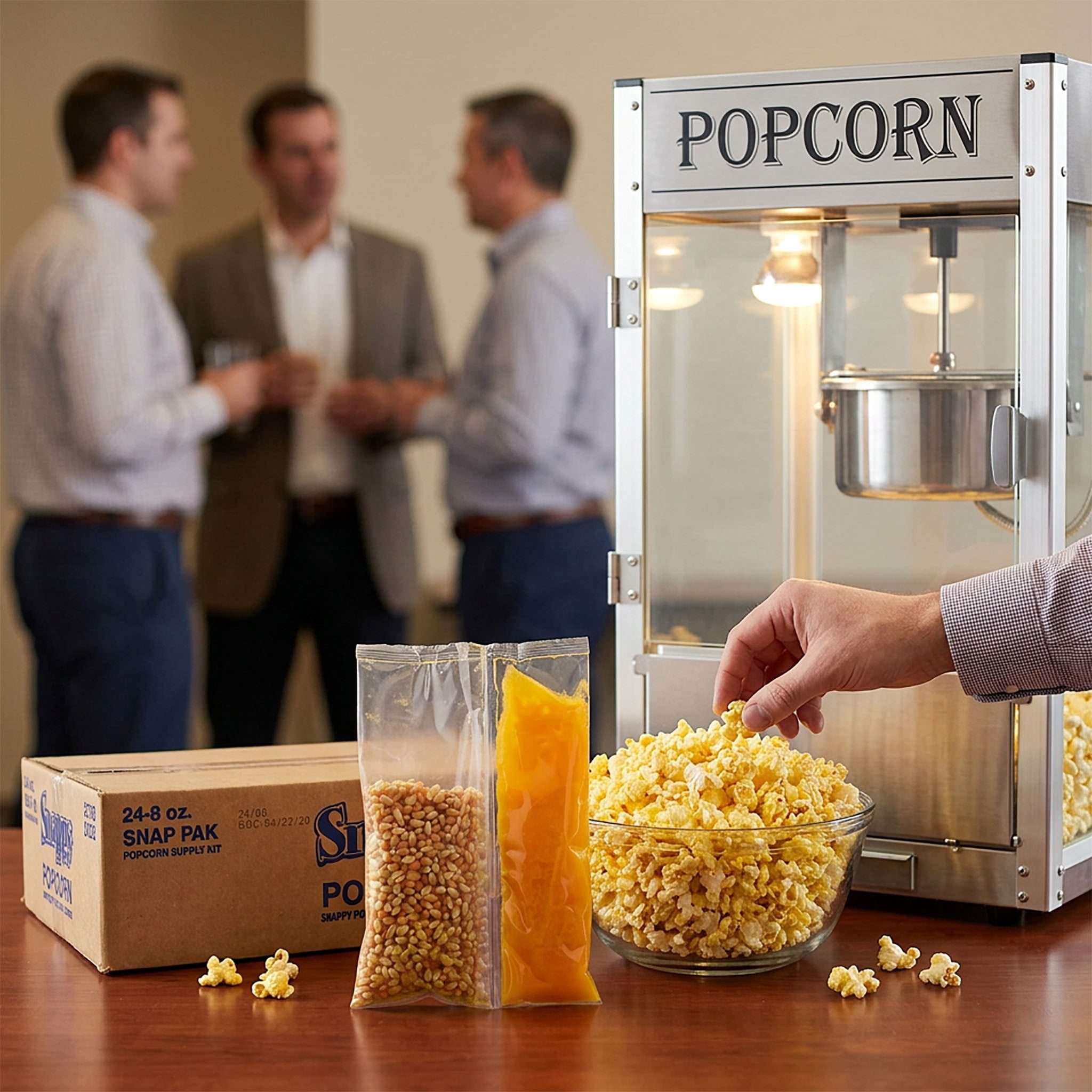 Snappy Snap-Paks All in One Popcorn Portion Packets for 6 oz Popping Machine, Kernels, Oil, and Salt, 24 Count