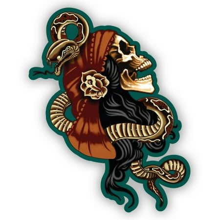 Gypsy with Snake - 3" Vinyl Sticker - For Car Laptop I-Pad Phone Helmet Hard Hat - Waterproof Decal