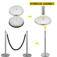 thumbnail image 6 of Vevor Crowd Control Stanchion Set of 2 Pieces with 5 ft/1.5 m Black Velvet Rope, Silver Barrier Sturdy Concrete and Metal, 6 of 9