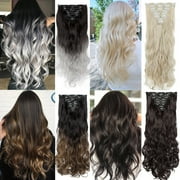 SEGO 17 Curly Secret Extensions 8PCS/SET 18 clips Full Head Clip in Hair Extensions 170Grams Thick Real Natural Hairpiece