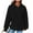 Black, variant on Puntoco Plus Size Long Sleeve Women Loose Hooded Long Sleeve Zipper Solid Cardigan Blouse Hoodies Sweatshirt Tops with Pocket White 10(XL)