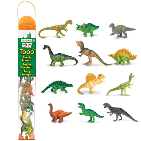 Safari Ltd. Sue & Friends Dinosaurs TOOB - T-rex, Iguanodon, Triceratops, Ankylosaurus, Stegosaurus, Spinosaurus, Apatosaurus - Educational Toy Figures For Boys, Girls & Kids Ages 3+