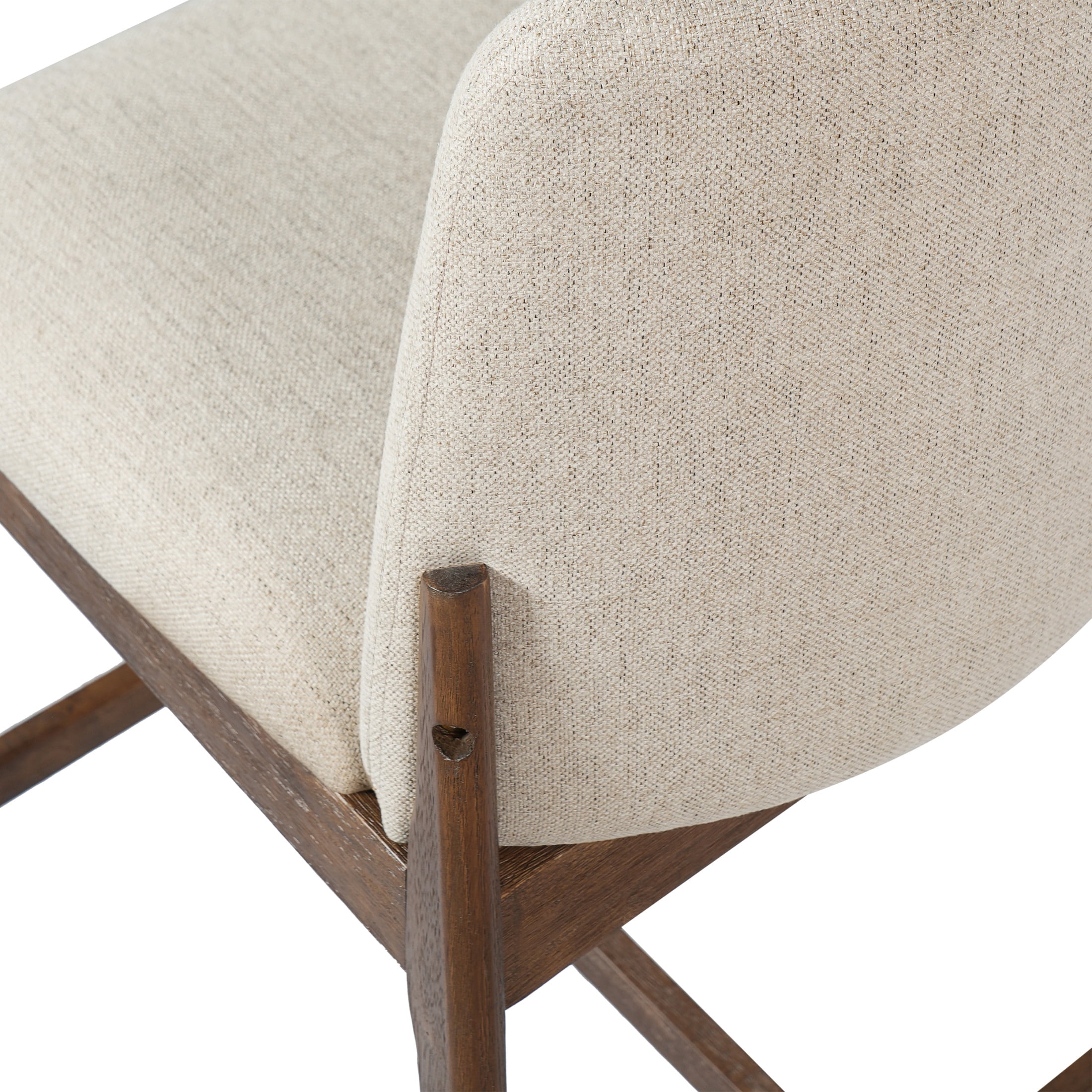 Christopher Knight Home 38"H Beige Upholstered Counter Stools Set of 2, Walnut Finish Rubberwood Frame