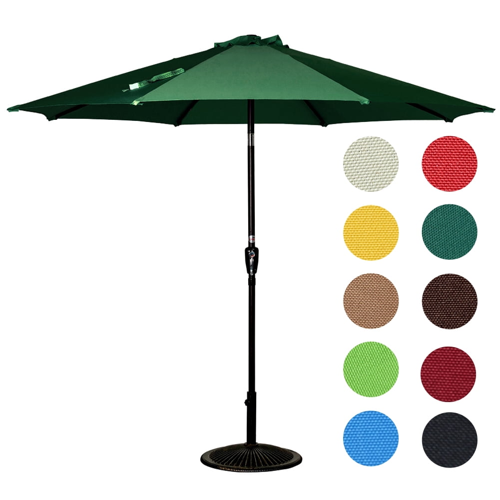 Sundale Outdoor 10 Feet Outdoor Aluminum Patio Umbrella With Auto Tilt And Crank 8 Alu Ribs 100 Polyester Walmart Com Walmart Com