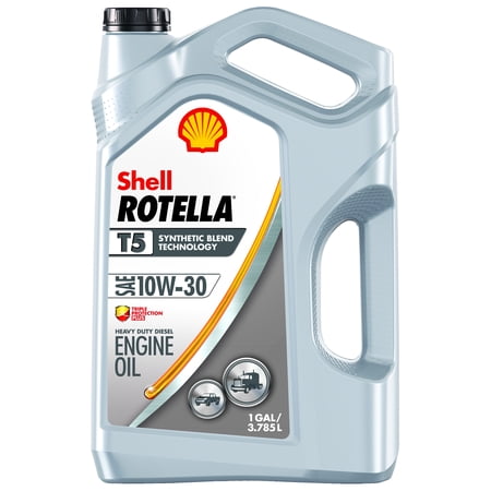 Shell Rotella T5 Synthetic Blend Technology Heavy Duty Diesel SAE 10W-30 Engine Oil, 1 gal