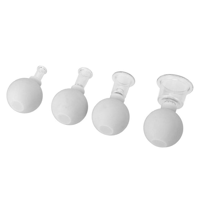 Cupping Kit, Blood Circulation Multiple Parts Massage Broken Resistant Vacuum Cupping Device Different Diameters For Women For Hospital White