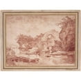 thumbnail image 2 of Hubert Robert 24x19 Black Ornate Framed Double Matted Museum Art Print Titled: Ruins at the Sea Near Naples; the ‘Scola Di&nbsp;Virgilio- (1760), 2 of 5