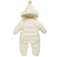 thumbnail image 1 of 0-24M Baby Boys Girls Newborn Winter Snowsuit Down Coat Romper Hooded Double Zipper Warm Jumpsuit, 1 of 9