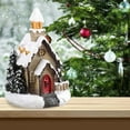 thumbnail image 7 of 2 Pcs Christmas Decoration House Mini Dollhouse Christmas Resin Village LED Xmas House Winter Indoor Home Decor Cute Figurines Table Decorations Landscape for Kids Festive Gift 2.56x2.56x3.94Inch, 7 of 7