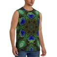 thumbnail image 2 of Bixox Men's Peacock Feathers Printed Shirt Sleeveless Fitness Tank Top-X-Large, 2 of 5
