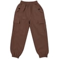 thumbnail image 4 of Kaerm Kids Girls Joggers Casual Cargo Pants High Waist Jazz Hip Hop Legging Casual Loose Trousers Brown 120, 4 of 6