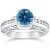 Pompeii3 1 3/4ct Blue & White Diamond Ring 14K Gold