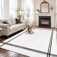 thumbnail image 3 of Pure White Large Area Rugs for Bedroom Living Room, Soft Non Slip Carpet Bedside Rug, Simple Solid Color Rectangular Floor Cover Kitchen Accent Rug 6'x9' for Dining Room/Office, 3 of 9