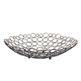 thumbnail image 3 of Decorative Metal Tray with Mesh Design and Ball Support,Gold and Black, 3 of 5