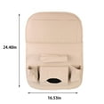 thumbnail image 3 of Kchsji Leather Car Seat Storage Bag with Foldable Tray, Multi-Functional Backseat Organizer for Mobile Phones Tissues Bottles Umbrellas Toys for Families Travelers Long-Distance Car Trips, 3 of 8