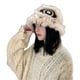 thumbnail image 2 of Gorro de felpa de lana para mujer, bonito, cálido, suave, cómodo, tejido a mano, gorro de invierno para mujer, negro M (tamaño libre 54-58 cm elástico), 2 of 12