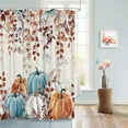 thumbnail image 5 of Fall Shower Curtain Autumn Eucalyptus Leaf Shower Curtains for Bathroom Watercolor Pumpkin Bath Curtains Sets for Autumn Thanksgiving Seasonal Bathroom Decor Polyester Fabric Waterproof 72 x 84 in, 5 of 6