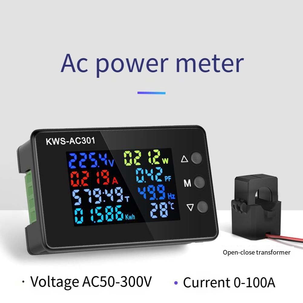 6-In-1 Multimeter Digital Voltmeter Ammeter 0-100A Electricity Meter Watt Meter