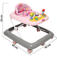 thumbnail image 4 of Andadera para Bebé Luz Sonido Juguetes Interactivos Altura Ajustable Plegable Rueda de Goma Apta desde 6 meses hasta 12 kg - Rosa, 4 of 6