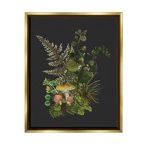 Forest Herbs Sprouting Nature Botanical & Floral Graphic Art Metallic Gold Framed Art Print Wall Art