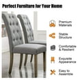 thumbnail image 6 of Tufted Premium Dining Chairs Set of 2, 39.8"x22.4"x17.5" Tufted High Back Padded Dining Chairs w/Solid Wood Legs, Fabric Parsons Dining Side Chair, for Home/Kitchen/Living Room/Party, Gray, S1586, 6 of 11