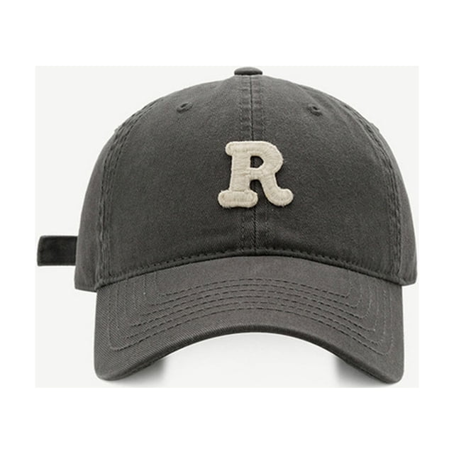 Big Head Baseball Cap with Perforated Design, Soft Top R Letter Embroidered Adjustable Hat for Spring Summer Outdoor Activities, Casual Fashion and Sports Wear