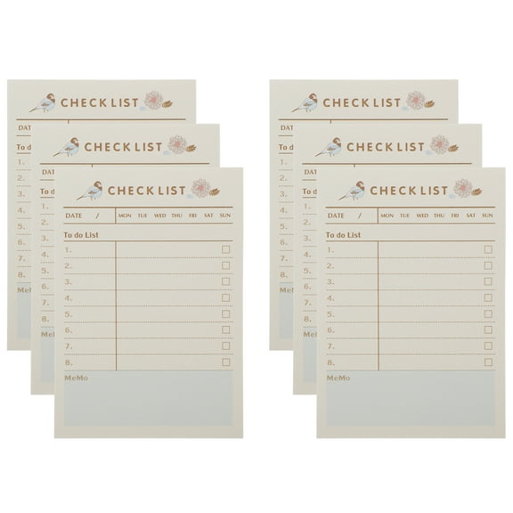 Beige Self Adhesive Memo Pads for Writing with Smooth Paper 6 Books