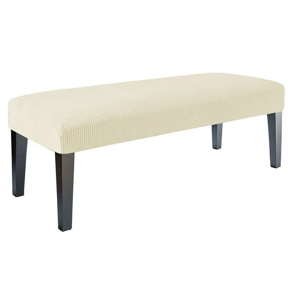 LKJYER Stretch Upholstered Bench Slipcover, 1 Piece Bench Seat Protector Soft Dining Room Bench Covers with Elastic Bottom Dining Chair Covers Removable Washable for Living Room