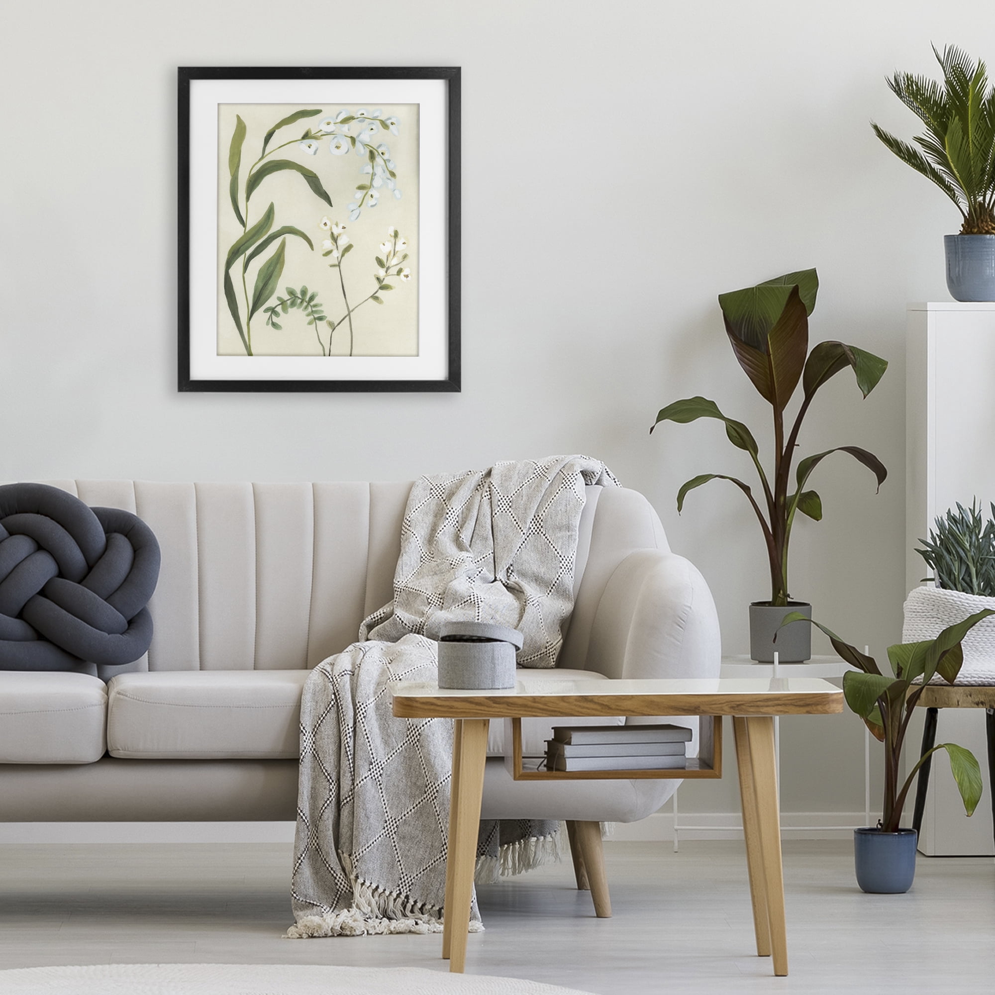 Stupell Industries Soft Snowdrop Stems Black Framed Print Under Glass, design by June Erica Vess