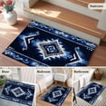 thumbnail image 6 of Boho Navy Blue Grey Large Area Rugs for Bedroom Living Room, Non Slip Carpet Bedside Rug, Ethnic Geometric Southwestern Retro Rectangular Floor Cover Kitchen Accent Rug 2'x3' for Dining Room/Office, 6 of 9