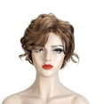 thumbnail image 4 of Perruque pour Femmes Perruque Lace Front Perruque Femme Doré Partiel Cheveux Courts Bouclés Fibre Tissée à la Main Couvre-Chef Convient pour Perruques de Fête, 4 of 6