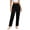 Black, variant on Women's Straight Leg Ankle Pants Drawstring High Waist Ankle Pants with Pockets Loose Lightweight Laid-back Versatile Summer Casual Pants