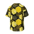 thumbnail image 2 of Gaeub Geometric Pattern with Bee Men's Lapel Short Sleeve Shirt, Relaxed Fit Shirt, Soft and Breathable for Outdoors Party Travel - X-Large, 2 of 7