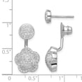thumbnail image 4 of Auriga Fine Jewelry 925 Sterling Silver Rhodium-plated CZ Convertible Back Drop Earrings for Women, 4 of 6