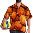 thumbnail image 4 of Basketball Men's Casual Button Down Short Sleeve Hawaiian Printed Summer Beach Shirts, 4 of 6