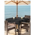 thumbnail image 4 of Square Outdoor Tablecloth with Umbrella Hole Black Burlap Texture Outside Table Cloth Waterproof Patio Table Cover Farmhouse Vintage Black Zipper Tablecloths for Picnic Party Camping 54x54 Inch, 4 of 8