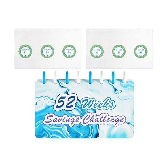 Carpeta de desafío de ahorro Cola 52 semanas planificador de ahorro reutilizable para niños Color B
