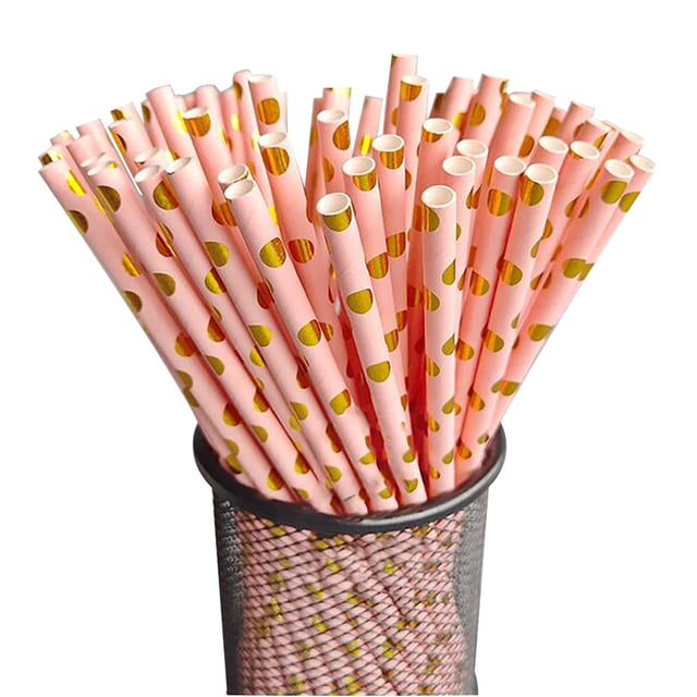 DPTALR Disposable Degradable Paper Straw Color Coated G Ilt Paper Drink Straw