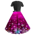 thumbnail image 3 of Jusqu'à 65 % de Réduction! Robes de Mode d'Été pour Femmes 2024 Grande Taille Décontractée Imprimé Floral Manches Courtes Col Rond Robe Hauteur Genou, 3 of 3