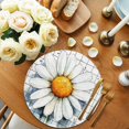 thumbnail image 2 of Round Placemats White Daisy 15 inch Set of 6 Table Mats for Dining Table Retro Art Heat Resistant Non-Slip Kitchen & Home Decorative Place Mat Set, 2 of 8