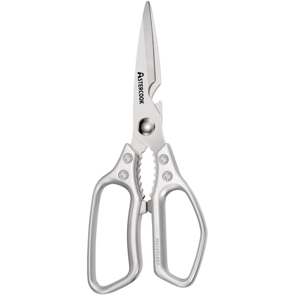 Astercook Kitchen Shears, All-Metal Stainless Steel Heavy Duty Scissors for Meat, Poultry & Vegetables, All-purpose Kitchen Scissors with Ergonomic Handle, Dishwasher Safe & Rust-Resistant