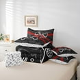 thumbnail image 6 of Homewish Modern Game Player Twin Bedding Sets 7-Piece for Kids, Black Red Game Console Bedding Comforter Set, Cartoon Gamepad Reversible Sheet Sets, Ultra Soft Bedroom Decor, 6 of 8