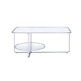 thumbnail image 2 of Contemporary Coffee Table with Round Bottom Shelf, Silver and Clear, 2 of 4
