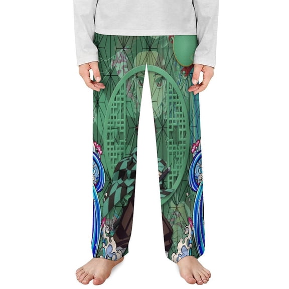 Demon Slayer Pajama Pants Long Sleep Pants Soft Elastic Waist PJ Bottoms Lounge Pants