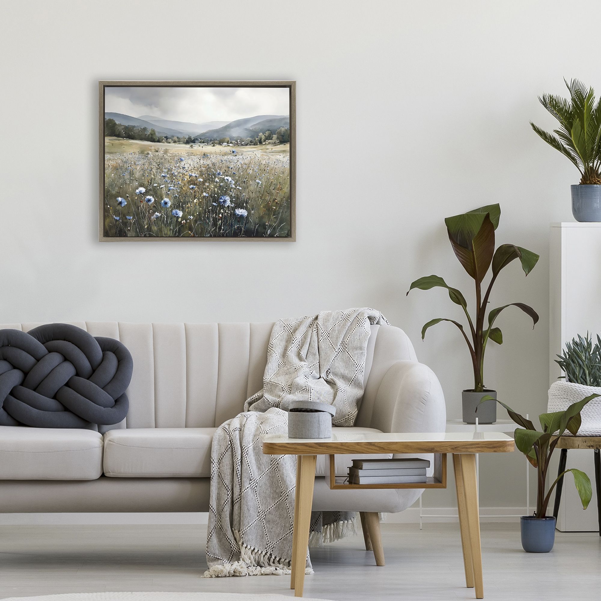 Stupell Industries Sapphire Speckled Fields Brown Framed Floater Canvas Wall Art, design by Franklyn Gregory