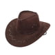 thumbnail image 1 of Sombrero vaquero occidental de ala ancha, visera Fedora Panamá, plegable, para playa, verano naranja, 1 of 8